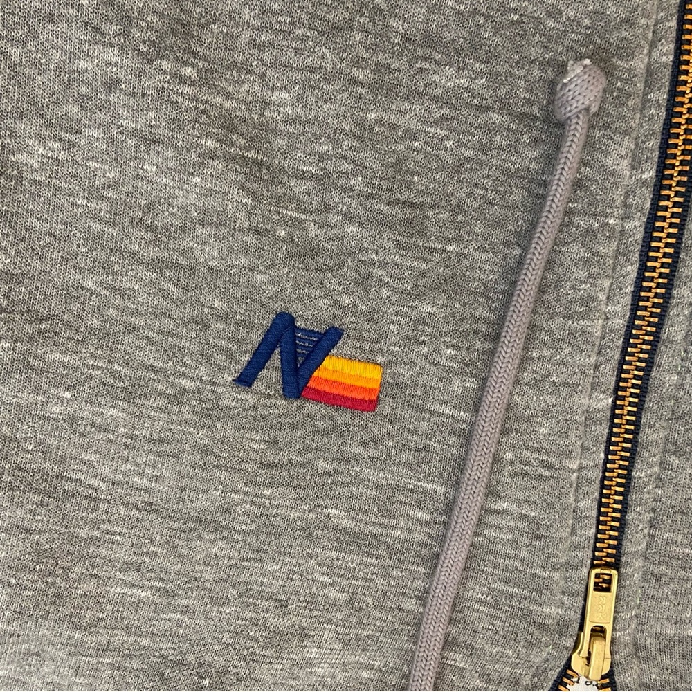 Aviator Nation Gray Hoodie Zip Up JACKET with Rainbow Accents UNISEX - Picture 7 of 13